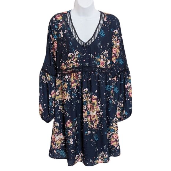 Mexx Blue floral boho dress size 2 @Y - Picture 1 of 12